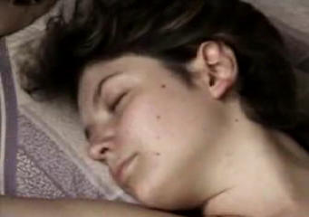 Young babe being filmed while sleeping